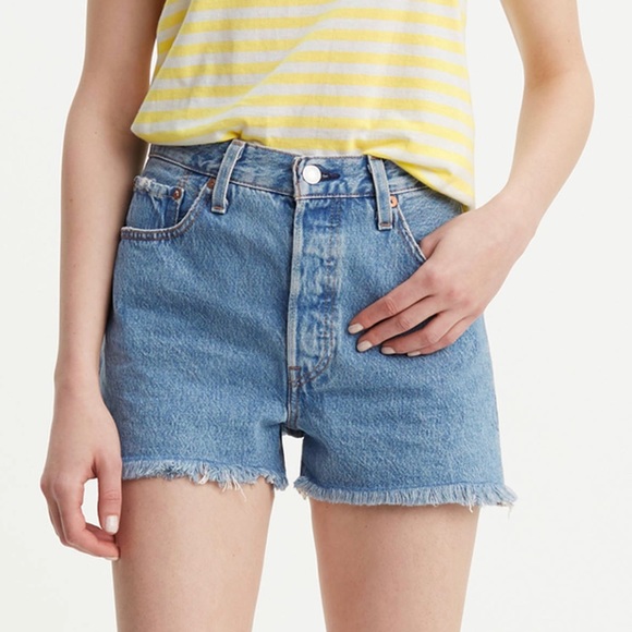levi's 501 high rise shorts flat broke